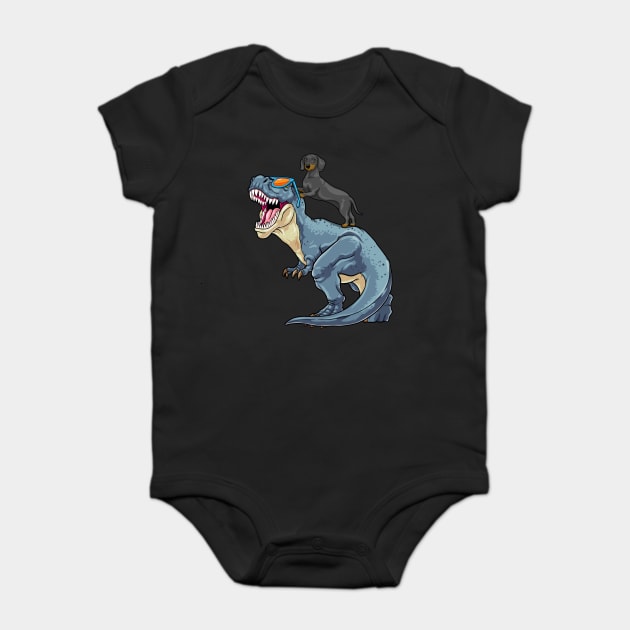 Wiener The T-Rex Rider Baby Bodysuit by GoshWow®